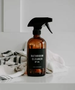 Sweet Water Decor 16oz Amber Glass Bathroom Cleaner Spray Bottle - Black Label SPRAY BOTTLES
