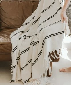 Sweet Water Decor Kate Turkish Throw Blanket - Two Stripe THROWS + BLANKETS