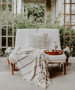 Sweet Water Decor Kate Turkish Throw Blanket - Two Stripe THROWS + BLANKETS