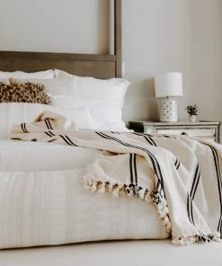 Sweet Water Decor Kate Turkish Throw Blanket - Two Stripe THROWS + BLANKETS