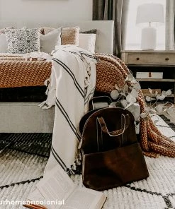 Sweet Water Decor Kate Turkish Throw Blanket - Two Stripe THROWS + BLANKETS