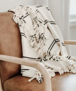 Sweet Water Decor Kate Turkish Throw Blanket - Two Stripe THROWS + BLANKETS