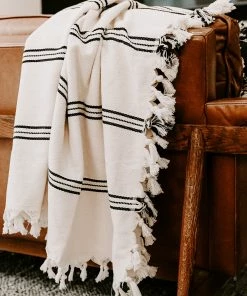 Sweet Water Decor THROWS + BLANKETS Taylor Turkish Throw Blanket - Three Stripe