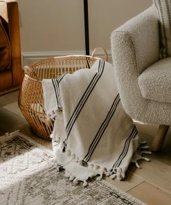 Sweet Water Decor THROWS + BLANKETS Taylor Turkish Throw Blanket - Three Stripe