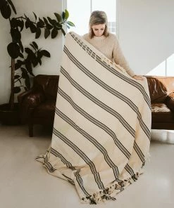 Sweet Water Decor Henley Turkish Throw Blanket - Four Stripe THROWS + BLANKETS