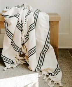 Sweet Water Decor Henley Turkish Throw Blanket - Four Stripe THROWS + BLANKETS