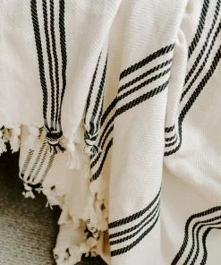Sweet Water Decor Henley Turkish Throw Blanket - Four Stripe THROWS + BLANKETS
