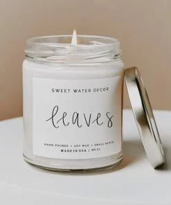 Sweet Water Decor CANDLES + REEDS Leaves Soy Candle - Clear Jar - 9 Oz