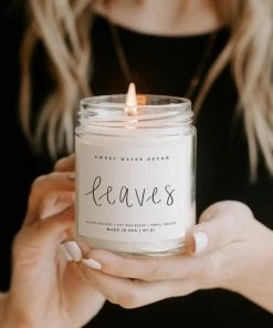 Sweet Water Decor CANDLES + REEDS Leaves Soy Candle - Clear Jar - 9 Oz