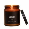 Sweet Water Decor Leaves Soy Candle - Amber Jar - 9 Oz