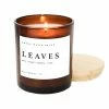 Sweet Water Decor CANDLES + REEDS Leaves Soy Candle - Amber Jar - 11 Oz