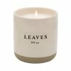 Sweet Water Decor CANDLES + REEDS Leaves Soy Candle - Cream Stoneware Jar - 12 Oz