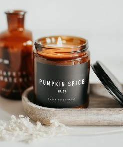 Sweet Water Decor Pumpkin Spice Soy Candle - Amber Jar - 9 Oz CANDLES + REEDS