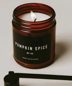 Sweet Water Decor Pumpkin Spice Soy Candle - Amber Jar - 9 Oz CANDLES + REEDS