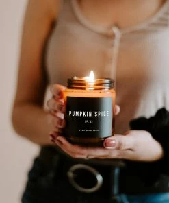 Sweet Water Decor Pumpkin Spice Soy Candle - Amber Jar - 9 Oz CANDLES + REEDS