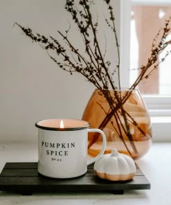 Sweet Water Decor CANDLES + REEDS Pumpkin Spice Soy Candle - Coffee Mug Candle - 11 Oz