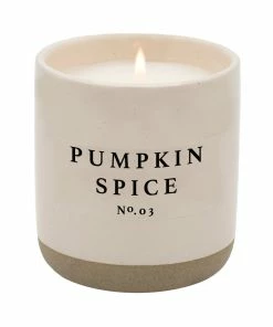 Sweet Water Decor CANDLES + REEDS Pumpkin Spice Soy Candle - Cream Stoneware Jar - 12 Oz