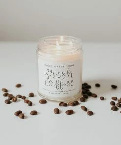 Sweet Water Decor CANDLES + REEDS Fresh Coffee Soy Candle - Clear Jar - 9 Oz