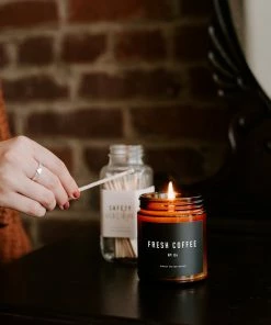Sweet Water Decor Fresh Coffee Soy Candle - Amber Jar - 9 Oz