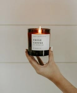 Sweet Water Decor Fresh Coffee Soy Candle - Amber Jar - 11 Oz