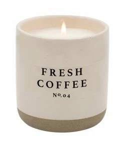 Sweet Water Decor Fresh Coffee Soy Candle - Cream Stoneware Jar - 12 Oz
