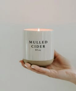 Sweet Water Decor Mulled Cider Soy Candle - Cream Stoneware Jar - 12 Oz CANDLES + REEDS