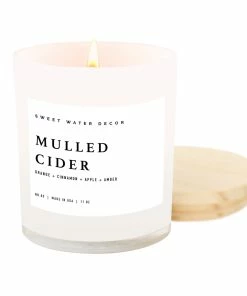 Sweet Water Decor Mulled Cider Soy Candle - White Jar - 11 Oz