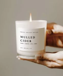 Sweet Water Decor Mulled Cider Soy Candle - White Jar - 11 Oz