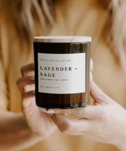 Sweet Water Decor Lavender And Sage Soy Candle - Amber Jar - 11 Oz CANDLES + REEDS