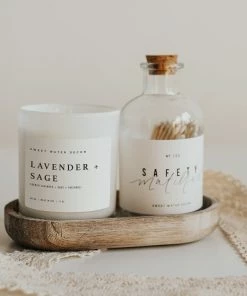 Sweet Water Decor Lavender And Sage Soy Candle - White Jar - 11 Oz CANDLES + REEDS