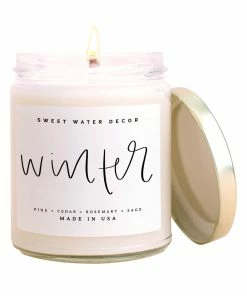 Sweet Water Decor CANDLES + REEDS Winter Soy Candle - Clear Jar - 9 Oz