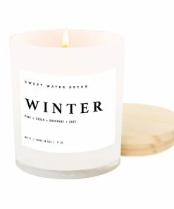 Sweet Water Decor CANDLES + REEDS Winter Soy Candle - White Jar - 11 Oz