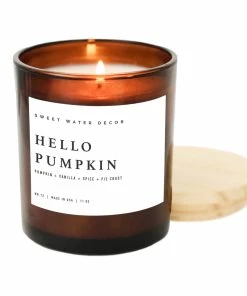 Sweet Water Decor Hello Pumpkin Soy Candle - Amber Jar - 11 Oz