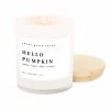 Sweet Water Decor CANDLES + REEDS Hello Pumpkin Soy Candle | White Jar Candle + Wood Lid