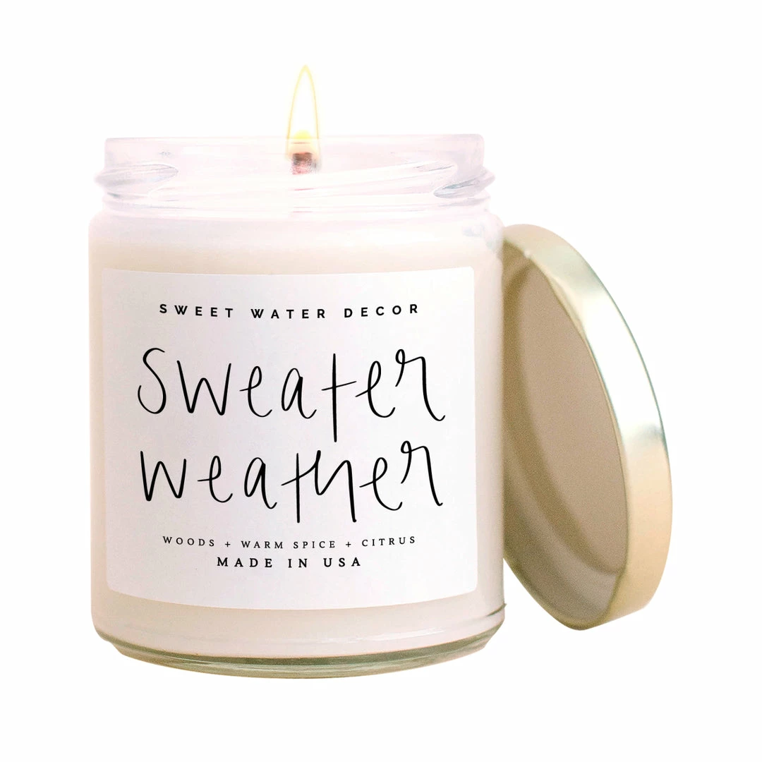 Best deal π₯° Sweet Water Decor Sweater Weather Soy Candle - Clear Jar - 9 Oz π 1 Sweet Water Decor Sweater Weather Soy Candle - Clear Jar - 9 Oz