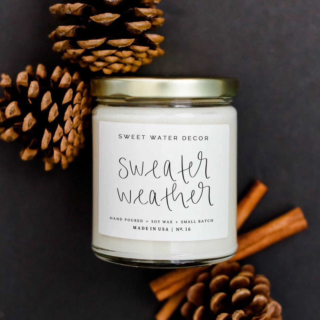 Best deal π₯° Sweet Water Decor Sweater Weather Soy Candle - Clear Jar - 9 Oz π 2 Sweet Water Decor Sweater Weather Soy Candle - Clear Jar - 9 Oz