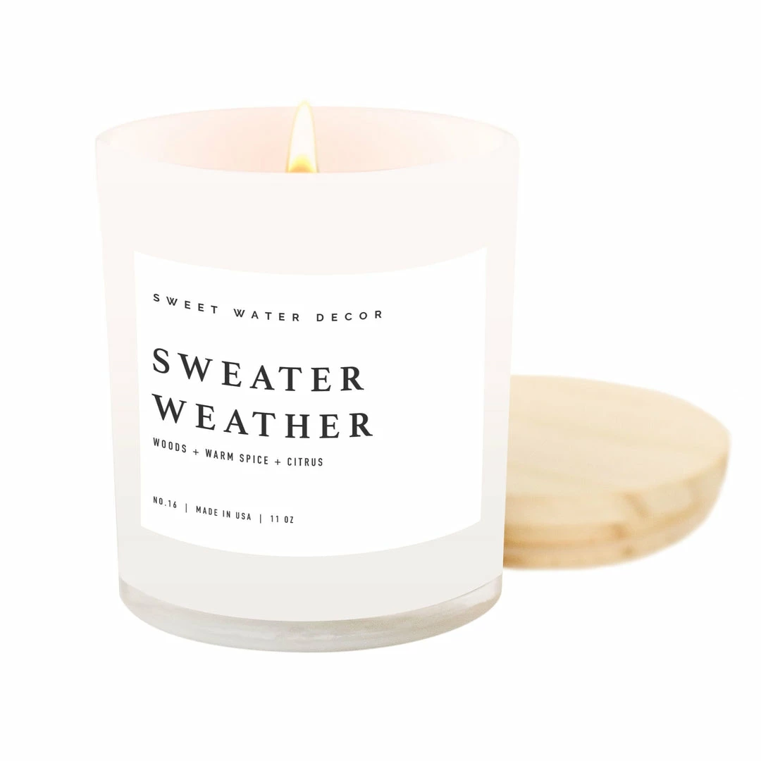 Best Sale β Sweet Water Decor Sweater Weather Soy Candle - White Jar - 11 Oz CANDLES + REEDS π― 1 Sweet Water Decor Sweater Weather Soy Candle - White Jar - 11 Oz CANDLES + REEDS