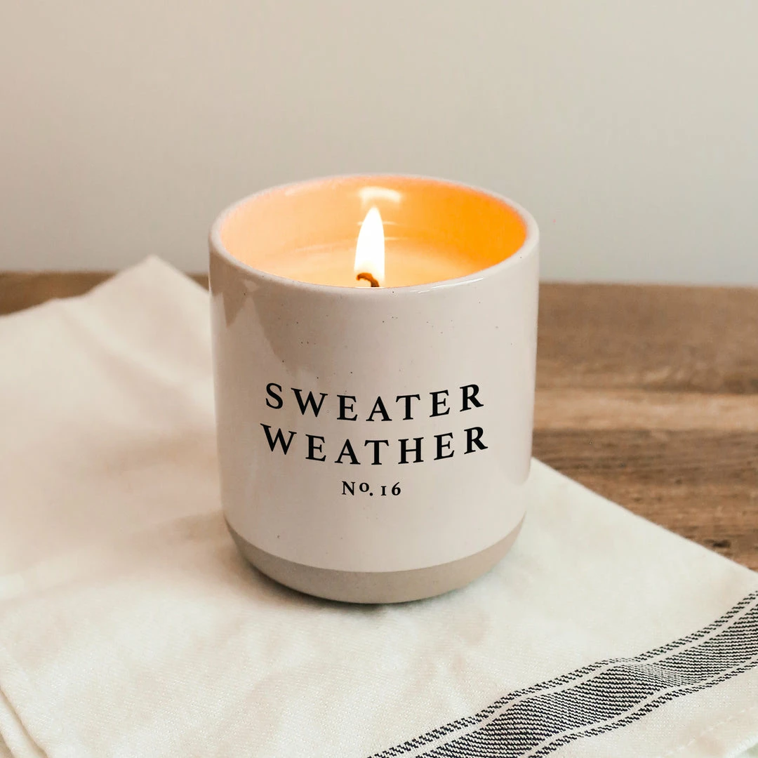 Best Sale π Sweet Water Decor Sweater Weather Soy Candle - Cream Stoneware Jar - 12 Oz CANDLES + REEDS β¨ 7 Sweet Water Decor Sweater Weather Soy Candle - Cream Stoneware Jar - 12 Oz CANDLES + REEDS