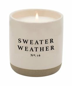 Sweet Water Decor Sweater Weather Soy Candle - Cream Stoneware Jar - 12 Oz CANDLES + REEDS