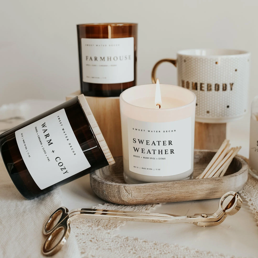 Best Sale β Sweet Water Decor Sweater Weather Soy Candle - White Jar - 11 Oz CANDLES + REEDS π― 8 Sweet Water Decor Sweater Weather Soy Candle - White Jar - 11 Oz CANDLES + REEDS