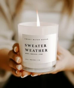 Best Sale β Sweet Water Decor Sweater Weather Soy Candle - White Jar - 11 Oz CANDLES + REEDS π― 11 Sweet Water Decor Sweater Weather Soy Candle - White Jar - 11 Oz CANDLES + REEDS