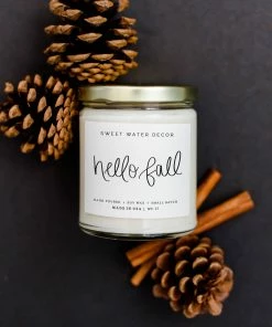 Sweet Water Decor CANDLES + REEDS Hello Fall Soy Candle - Clear Jar - 9 Oz