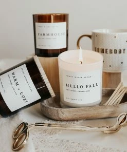 Sweet Water Decor Hello Fall Soy Candle - White Jar - 11 Oz