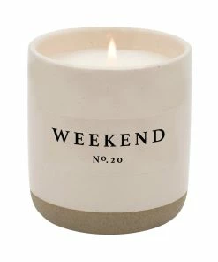 Sweet Water Decor Weekend Soy Candle - Cream Stoneware Jar - 12 Oz CANDLES + REEDS