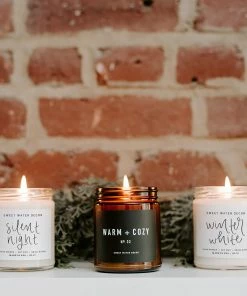 Sweet Water Decor CANDLES + REEDS Silent Night Soy Candle - Clear Jar - 9 Oz