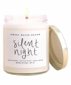 Sweet Water Decor CANDLES + REEDS Silent Night Soy Candle - Clear Jar - 9 Oz