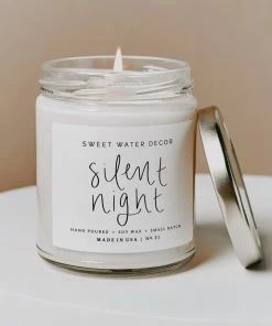 Sweet Water Decor CANDLES + REEDS Silent Night Soy Candle - Clear Jar - 9 Oz