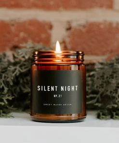 Sweet Water Decor Silent Night Soy Candle - Amber Jar - 9 Oz CANDLES + REEDS