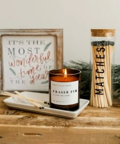 Sweet Water Decor Fraser Fir Soy Candle - Amber Jar - 11 Oz CANDLES + REEDS