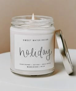 Sweet Water Decor CANDLES + REEDS Holiday Soy Candle - Clear Jar - 9 Oz